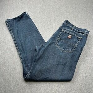 Bulwark FR Flame Resistant Straight Leg Denim Jeans Men's 38x33 Workwear *STAINS
